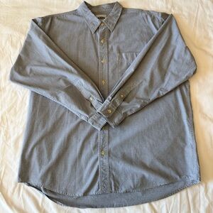 Reclaim by Legend Classic Blue & White Gingham Check Long Sleeve Button Down XL